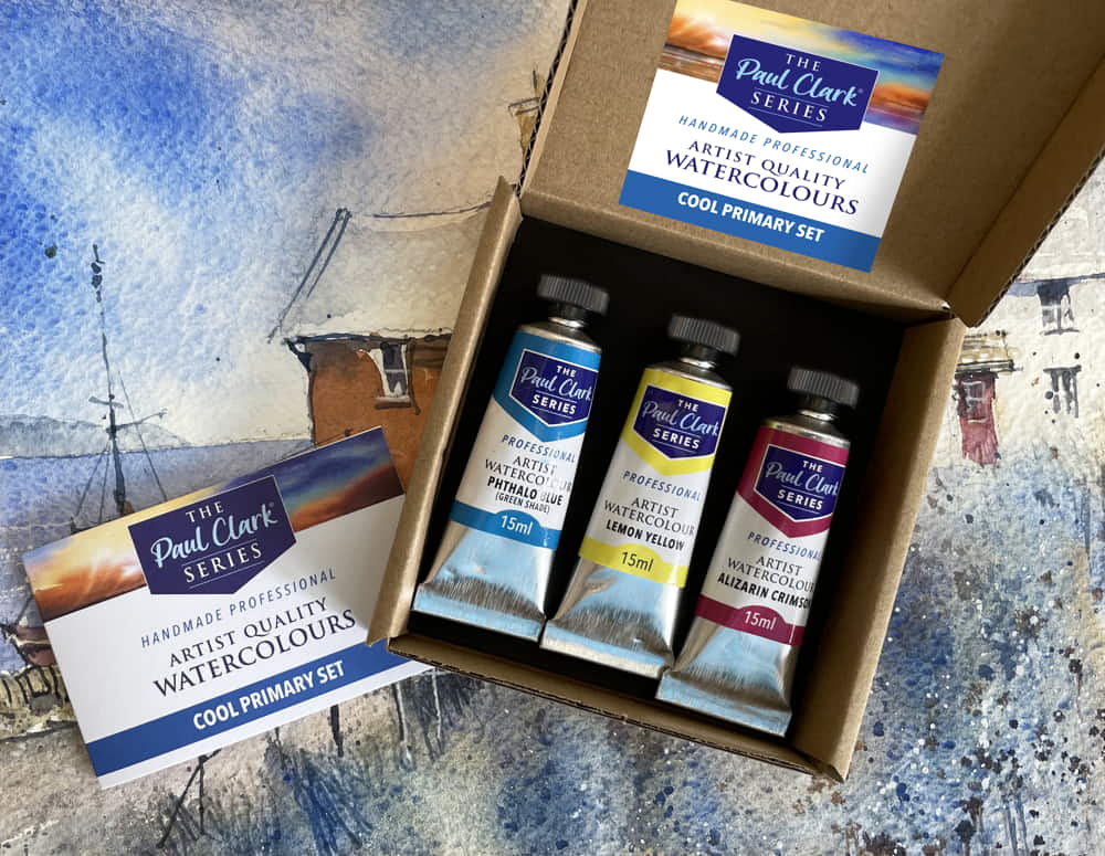 The Paul Clark Series, Artist Quality Watercolour Paints - Cool Primary Set